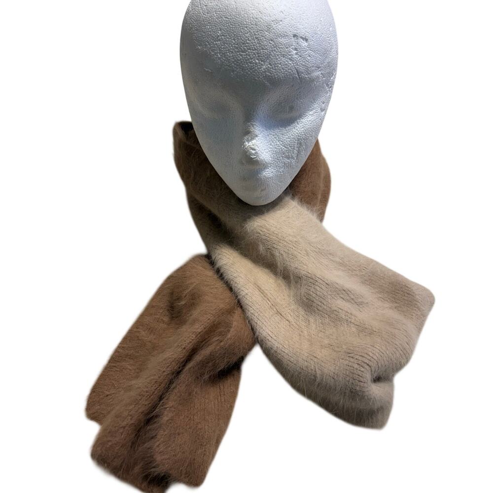 San Diego Hat Co. Scarf Tan Fuzzy Two Tone Ombre Earthy Neutral Shades